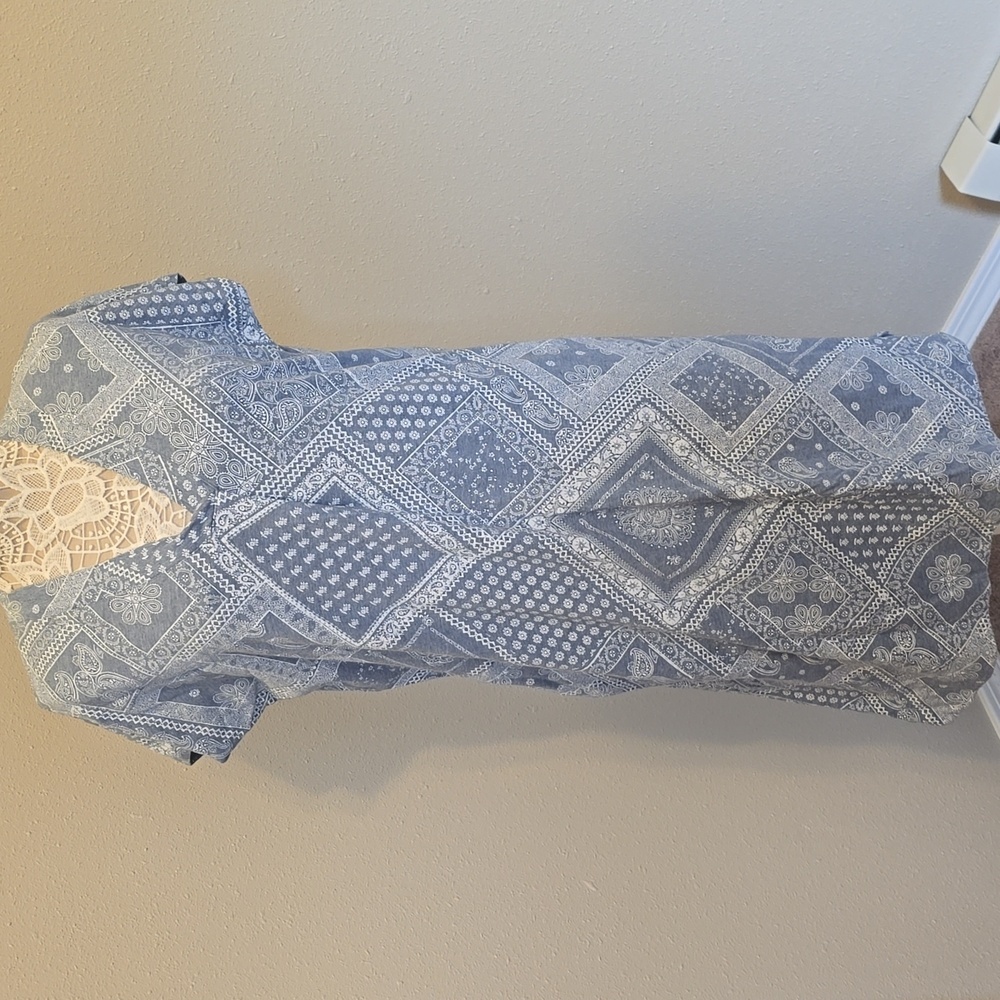 J.JILL Coastal Bandana Paisley Print Knit T-Shirt Shift Dress